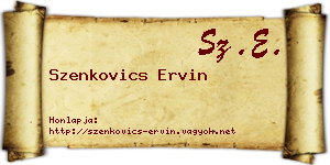 Szenkovics Ervin névjegykártya